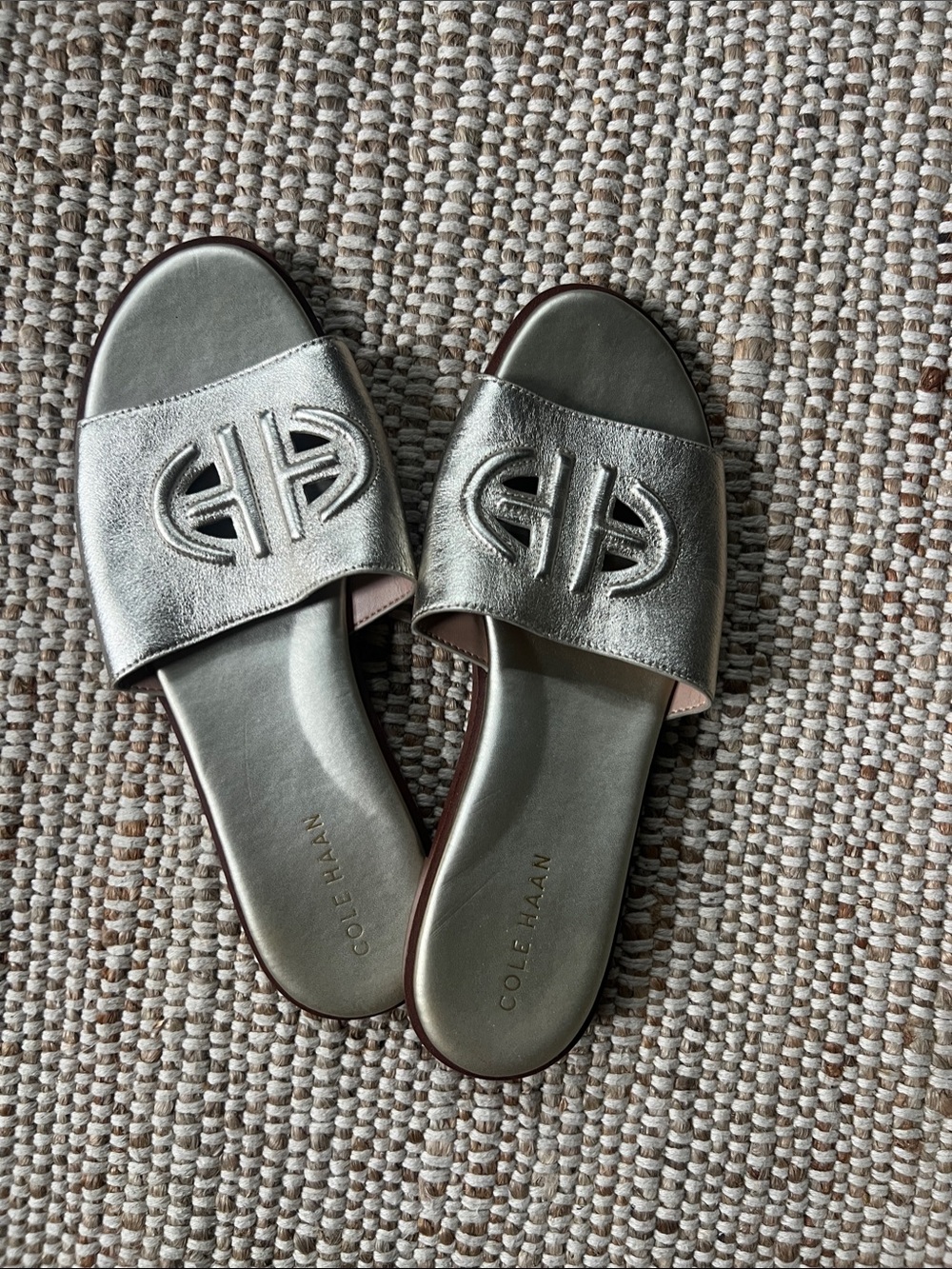 Cole Haan Metallic Logo Slide Sandals